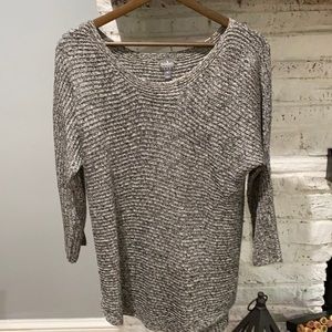 Gray sweater with silver detailing
